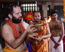 Udupi: Swami Vidyavallaba blesses silver decorated door at historical Kunjarugiri temple